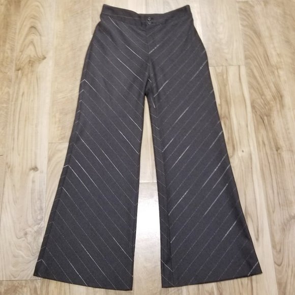 Misura by Joeffer Caoc Gray Pinstripe Wide Leg Trouser Pants 8 Womens 31 x 32 - Picture 4 of 9